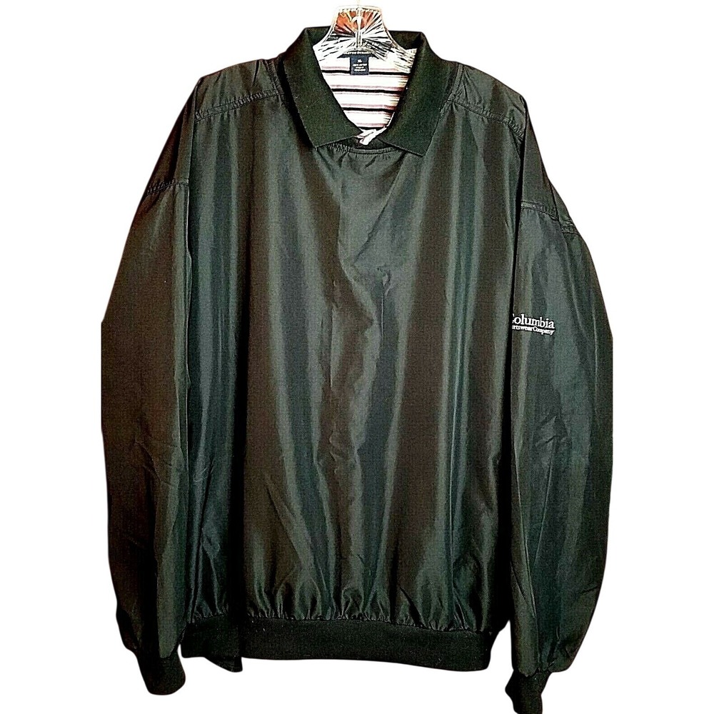 Mens XL Columbia Black Sport Pullover Windbreaker/Byron Nelson Polo Shirt